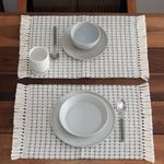 Jogo Americano Artesanal de 2 Peças 32cm x 45cm Reliquia Cinza