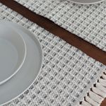 Jogo Americano Artesanal de 2 Peças 32cm x 45cm Reliquia Cinza