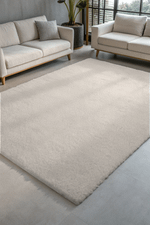 Tapete Peludo Ultra Macio com Antiderrapante Bege 230x300