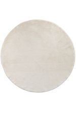 Tapete Peludo Ultra Macio com Antiderrapante Off White Redondo 2,0m