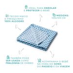 Manta Estilo Fralda Brisa para Bebês - Ondas Azul
