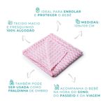 Manta Estilo Fralda Brisa para Bebês - Ondas Rosa