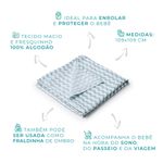 Manta Estilo Fralda Brisa para Bebês - Ondas Cinza