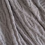 Manta Decorativa Tricot Casal 180x220cm Loren Cinza