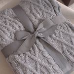 Manta Decorativa Tricot Casal 180x220cm Loren Cinza