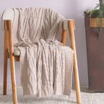 Manta Decorativa Tricot 127x152cm Loren Bege