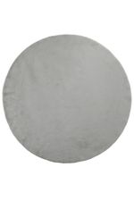 Tapete Peludo Ultra Macio com Antiderrapante Cinza Redondo 2,0m