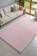 Tapete Peludo Ultra Macio com Antiderrapante Rosa 230x300