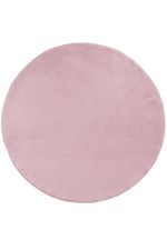 Tapete Peludo Ultra Macio com Antiderrapante Rosa Redondo 1,50m