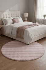 Tapete Pele de Coelho Livy Rose Redondo 2,0m