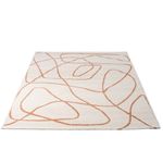 Tapete para Sala Essenciais Organico Tracejado Coral 200x250