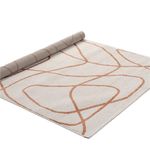 Tapete para Sala Essenciais Organico Tracejado Coral 300x400