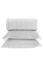 Kit Colcha King 100% Bambu 300 Fios Luxo Branco