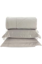 Kit Colcha King 100% Bambu 300 Fios Luxo Marfim