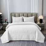 Kit Colcha King Essence 230 Fios Matelado Dupla Face 100% Algodão - Branco