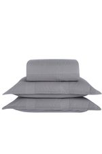 Kit Colcha Solteiro Essence 230 Fios Matelado Dupla Face 100% Algodão - Cinza