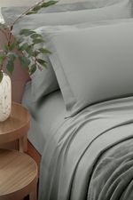 Jogo de Cama King 4 Peças 300 Fios Cetim 100% Algodão Pistache