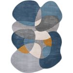 Tapete Organico Sala e Quarto Unique Azul e Mostarda 200x250