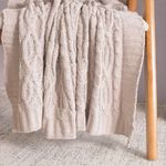 Manta Decorativa Tricot Casal 180x220cm Loren Bege