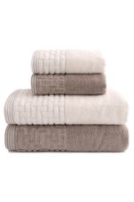 Jogo de Toalha Banhão 500g 4 peças Super Soft Zero Twist Greco - Marfim e Bege