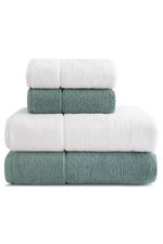 Jogo de Toalha Banho 500g 4 peças Super Soft Zero Twist Frapê - Branco e Verde