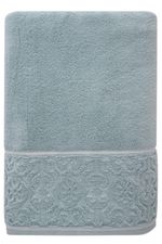 Jogo de Toalha Banhão 500g 4 peças Super Soft Zero Twist Arabesco - Branco e Verde