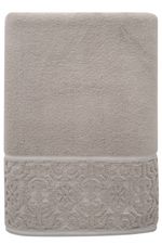 Jogo de Toalha Banhão 500g 4 peças Super Soft Zero Twist Arabesco - Branco e Bege