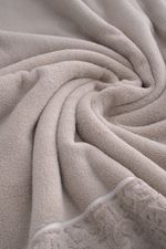 Jogo de Toalha Banhão 500g 4 peças Super Soft Zero Twist Arabesco - Branco e Bege