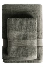 Jogo de Toalha Banho 500g 4 peças Super Soft Zero Twist - Branco e Chumbo