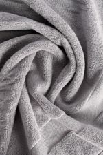 Jogo de Toalha Banho 500g 4 peças Super Soft Zero Twist - Branco e Cinza