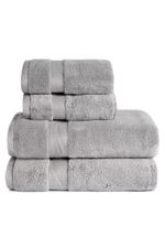 Jogo de Toalha Banho 500g 4 peças Super Soft Zero Twist - Cinza