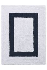 Tapete Antiderrapante Algodão Frank 50x70 - Branco e Azul