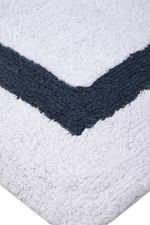 Tapete Antiderrapante Algodão Frank 50x70 - Branco e Azul