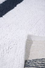 Tapete Antiderrapante Algodão Frank 50x70 - Branco e Azul