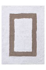 Tapete Antiderrapante Algodão Frank 60x80 - Branco e Bege