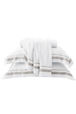 Jogo de Cama Bambu Genevê 300 Fios Branco e Fendi King