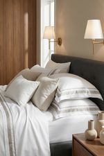 Jogo de Cama Bambu Genevê 300 Fios Branco e Fendi King