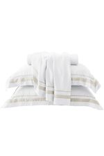 Jogo de Cama Bambu Genevê 300 Fios Branco e Bege King