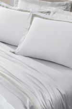 Jogo de Cama Bambu Genevê 300 Fios Branco e Verde King