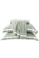 Jogo de Cama Bambu Genevê 300 Fios Verde e Branco King