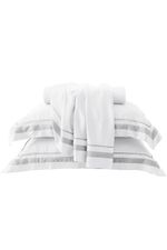 Jogo de Cama Bambu Genevê 300 Fios Branco e Cinza Queen