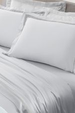Jogo de Cama Bambu Genevê 300 Fios Branco e Cinza King