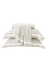 Jogo de Cama Bambu Genevê 300 Fios Bege e Branco King