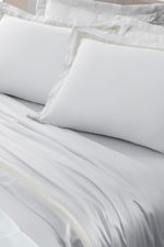 Jogo de Cama Bambu Genevê 300 Fios Branco e Bege Queen