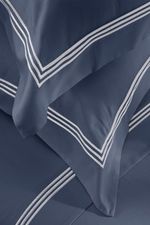 Jogo de Cama King Cetim Eros 300 Fios Azul e Branco