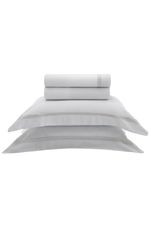 Jogo de Cama Queen Cetim Eros 300 Fios Branco e Bege