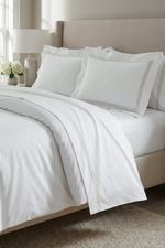 Jogo de Cama Queen Cetim Eros 300 Fios Branco e Bege