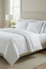 Jogo de Cama Casal Cetim Eros 300 Fios Branco e Preto