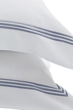 Jogo de Cama Casal Cetim Eros 300 Fios Branco e Azul
