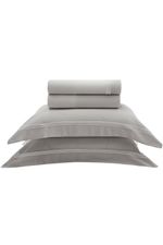 Jogo de Cama Casal Cetim Eros 300 Fios Bege e Branco